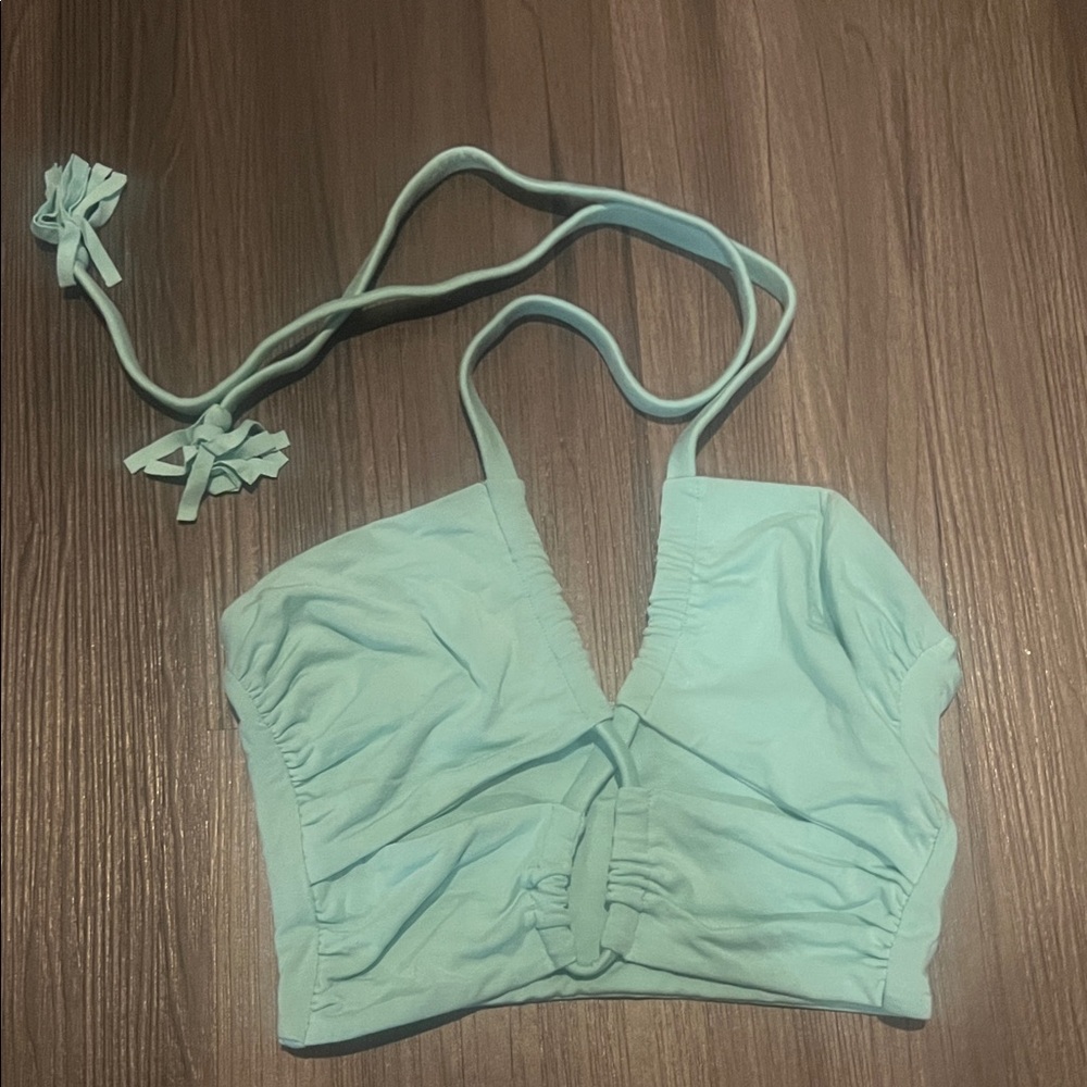 Mint Green Halter Crop Top